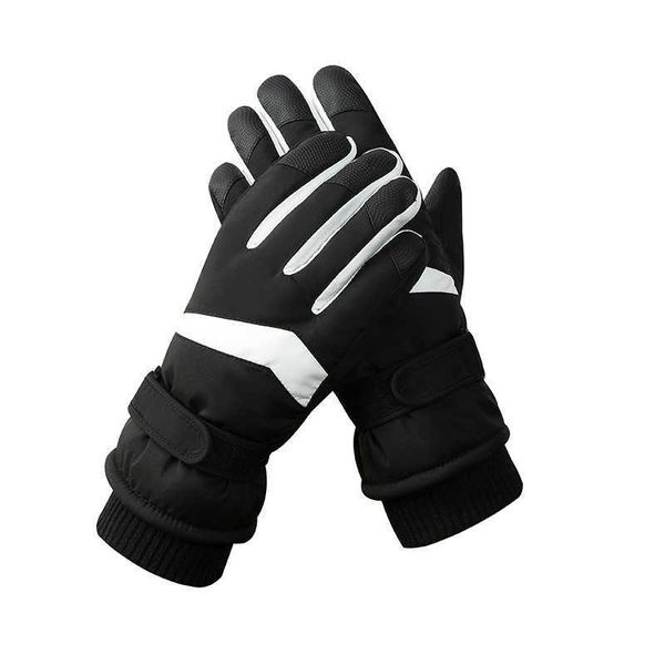 Gants de Ski pour hommes, cyclisme en plein air en hiver, chauds, coupe-vent, résistants aux éclaboussures, peluche épaisse antidérapante, écran tactile pour femmes