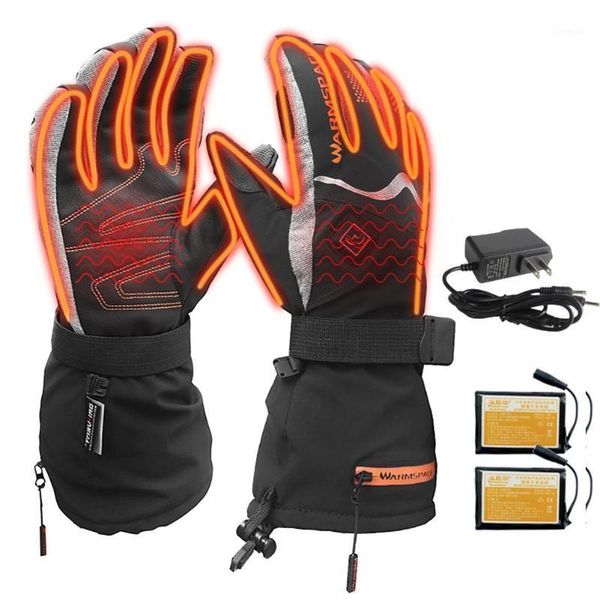 Guantes de esquí Guante calentado con batería con control de temperatura recargable para hombres Mujeres Motocicleta Esquí1