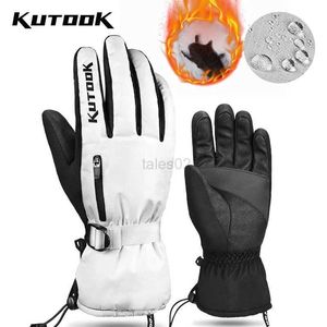Ski Gloves KUTOOK Skiing Gloves Winter Thermal Bicycle Cycling Snowboard Gloves Touchscreen Waterproof for Bike Motorcycle Ski Accessories zln231110
