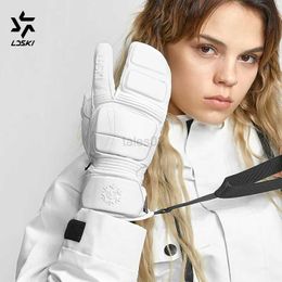 Gants de ski LDSKI gants de Ski à trois doigts | Mitaines chaudes d'hiver robustes pour femmes et hommes, cuir de chèvre imperméable, protection thermique 3M Thinsulate zln231110