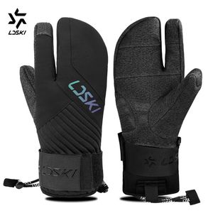 Gants de ski LDSKI gants de Ski femmes hommes poignet Pad imperméable thermique isolé hiver chaud mitaines Thinsulate Snowboard accessoires 231114