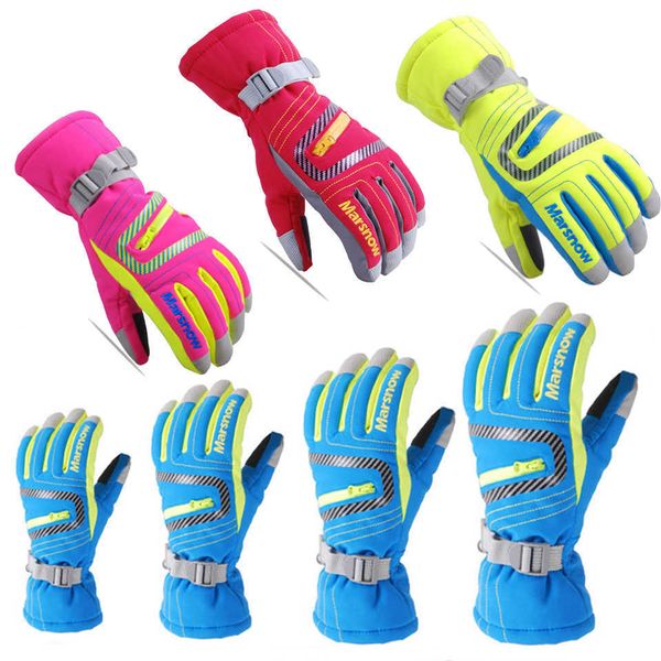 Gants de Ski Marsnow hiver professionnel filles garçons adulte imperméable chaud S M L XL coupe-vent ing Snowboard L221017