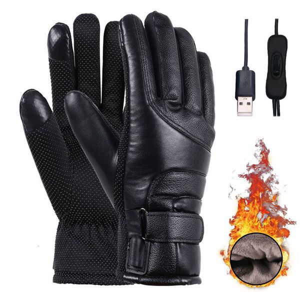 Guantes de esquí Hombres Mujeres Esquí eléctrico calentado USB Recargable Calentador de manos Invierno Térmico Pantalla táctil Ciclismo antideslizante 230830