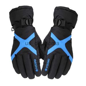 Gants de ski Hommes Femmes Plein Doigt Imperméable Motoneige Thermique Coupe-Vent Épais Garder Au Chaud Hiver Snowboard Antidérapant Gants De Ski Moto J230802