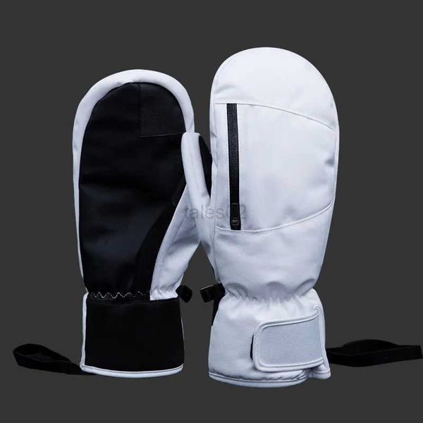 Guantes de esquí hombres mujeres invierno esquí snowboard puede pantalla táctil impermeable térmico grueso guantes de nieve manoplas para motos de nieve negro blanco gris zln231110