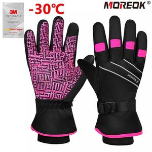 Ski Gloves MOREOK Ski Gloves 3M Thinsulate Full Finger Thermal Gloves Touchscreen Winter Cycling Gloves Warm Motorcycle Glove for Men Women HKD230727