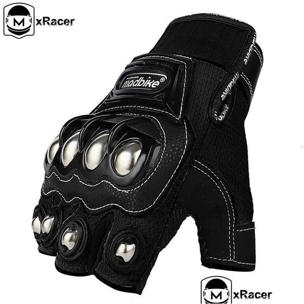 Guantes de esquí Motobike Tejer Guantes Uni Hombres Mujeres Motocicleta Verano Transpirable Montar Equipo de protección Medio Dedo Sporting Biker Glov Dhrfr