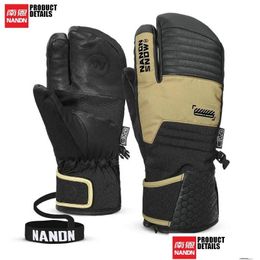 Guantes de esquí Nandn Snow Hombres Mujeres Mantenga caliente Snowboard Motocicleta Invierno Esquí Escalada Impermeable Drop Entrega Deportes al aire libre Proteger DH95J