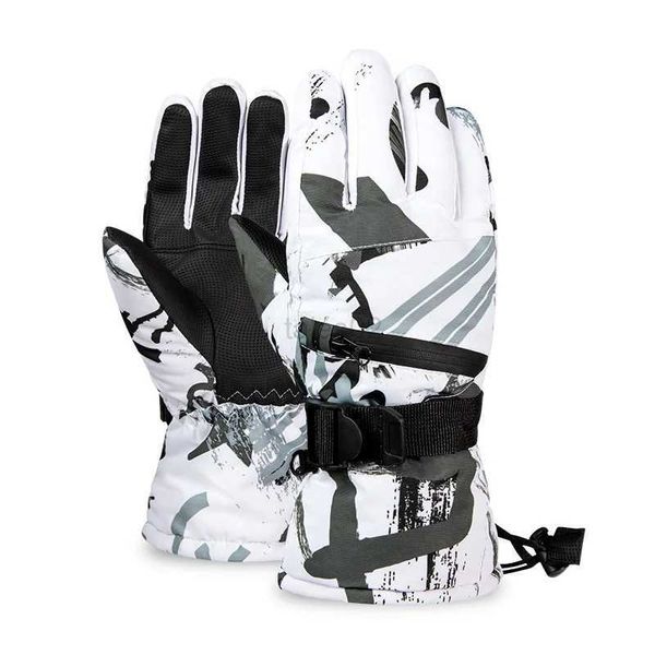 Guantes de esquí Nuevos guantes de esquí para snowboard de invierno Cuero de PU Pantalla táctil antideslizante Guantes impermeables para motocicleta Ciclismo Guantes de nieve cálidos Unisex zln231116