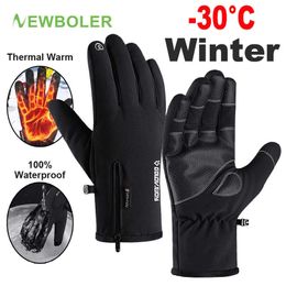 Gants de ski NEWBOLER gants de cyclisme hiver doigt complet imperméable ski sports de plein air gants de vélo pour vélo Scooter moto homme femmes L221017