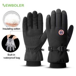 Gants de ski NEWBOLER Gants de ski Moto Imperméable Polaire Gants Thermiques Snowboard Motoneige Gants Hommes Femmes Hiver Neige Gants De Vélo HKD230727