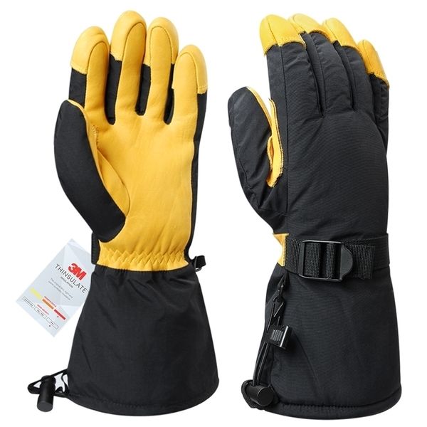 Gants de ski OZERO Long Gants de ski d'hiver Travail Mitaines de sport Thinsulate Snowboard Motoneige Coupe-vent Gant de cyclisme imperméable Hommes Femmes 221019