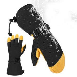 Skihandschuhe OZERO Skihandschuhe Winter Wasserdicht Snowboard Schneemobil Skifahren Motorradfahren Warme Thermo-Fäustlinge Herren Plus Größe XXL Lang 231120