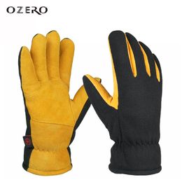 Gants de ski OZERO gants de Ski d'hiver en peau de cerf résistant à l'eau coupe-vent isolé travail conduite cyclisme randonnée gant de ski de neige pour hommes femmes 231205