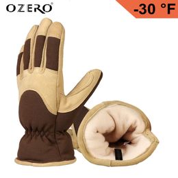 Gants de ski OZERO hiver thermique gants en peau de cerf moto Snowboard 3 M Sports de plein air coupe-vent ski chaud moto pour homme femme 230925