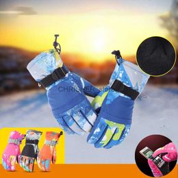 Gants de ski Parent enfant gants de Ski hiver femmes écran tactile gants chauds hommes résistant au froid en peluche anti-dérapant imperméable gants d'équitation L23118