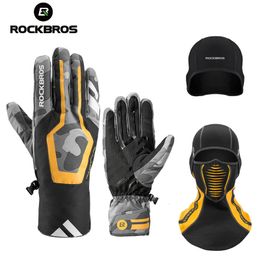 Gants de ski ROCKBROS gants d'hiver hommes thermique chaud vélo imperméable vélo cyclisme Ski anti-dérapant moto gants TPU écran tactile 231114