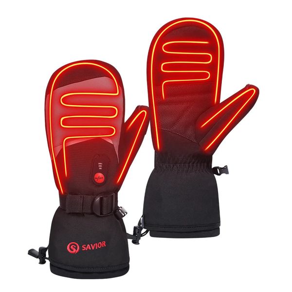 Gants de ski Savior Heat Mitaines Gants chauffants Batterie électrique Sports d'hiver Ski Snowboard Camping Randonnée Gants de moto chauffants Hommes Femmes 231120