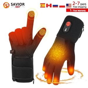 Skihandschoenen SAVIOR HEAT Winter Verwarmde voering Oplaadbare elektrische handschoen voor heren Dames Dunne fietsen Biker handwarmer 231201