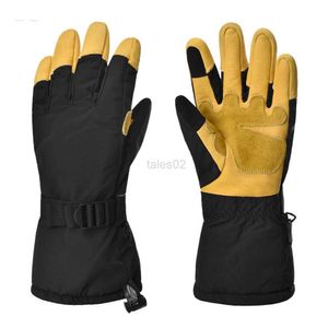 Guantes de esquí Guantes de esquí invernal thinsulate a prueba de viento La piel de venado larga boca a prueba de viento guantes tibios de la puerta Guantes tácticos ZLN231116