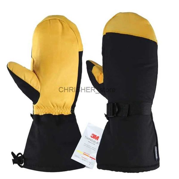 Gants de ski Gants de ski hiver imperméable Snowboard motoneige ski moto équitation chaud 3M mitaines thermiques hommes grande taille XXL LongL23118