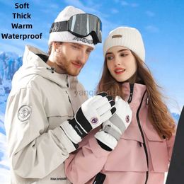 Gants de Ski Gants de Ski Femmes Hommes Hiver Rembourré Épaississant Chaud Froid Coupe-Vent Étanche Écran Tactile Moto Équitation Respirant Unisexe HKD230727