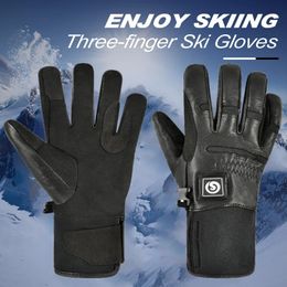 Gants de ski Gants de ski en peau Gants de ski thermique d'hiver Gants de neige Gants de motoneige en cuir Mitten Gants de snowboard imperméables anti-usure 231102