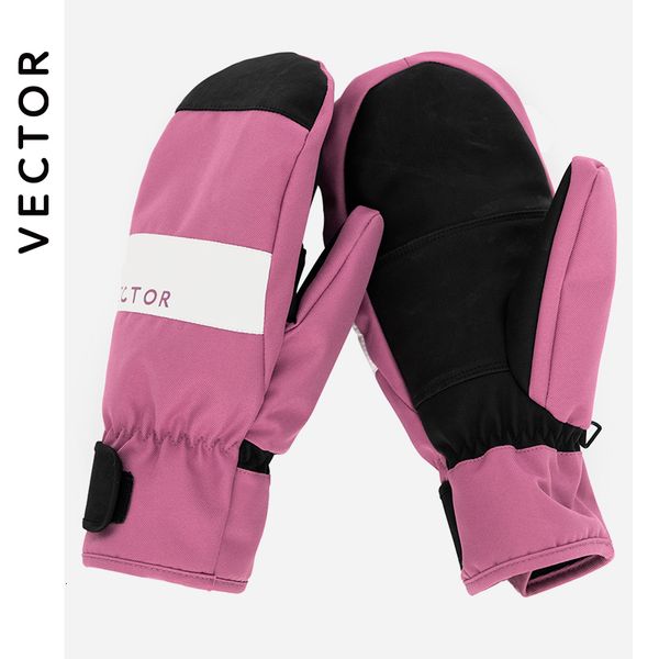 Guantes de esquí gruesos para mujer 2 en 1 mitones Snowboard hombres nieve invierno deporte cálido impermeable a prueba de viento esquí Faux Leather Plam op230613