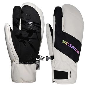 Gants de ski Gants de ski à trois doigts pour hommes et femmes Mitaines de ski à écran tactile Gants de neige Sports de plein air Gants chauds imperméables 231114