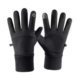 Ski-handschoenen drielaags verwarmde ing thermische antislip palm touchscreen winddichte katoenen vezel motorfiets L221017