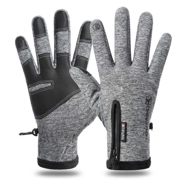 Gants de ski écran tactile cyclisme hommes fermeture éclair étanche VTT vélo de route équitation course hiver chaud randonnée anti-dérapant gant L221017