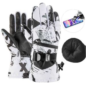 Ski Handschoenen Touch Screen Dikke Warme Mannen Vrouwen Ski Handschoenen Waterdichte Fleece Winter Handschoenen Snowboard Handschoenen Motorrijden Sneeuw Ski Wanten HKD230727