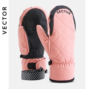 Gants de ski Gants de ski ultra épais en PU avec paume hiver neige sports de plein air femmes neige chaude moto coupe-vent et imperméable snowboard 230725