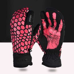 Guantes de esquí Unisex 3 dedos Pantalla táctil Guantes de esquí Niños Guantes antideslizantes impermeables Deportes Snowboard Ciclismo Guantes de esquí zln231116