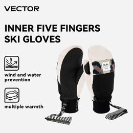 Gants de Ski VECTOR femmes professionnels cinq doigts ultralégers épaissir chaud hiver polaire mitaine imperméable Snowboard 231017