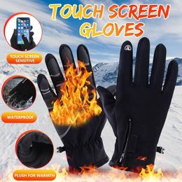 Gants de Ski Chaud Polaire Snowboard Motoneige Moto Équitation Hiver Coupe-Vent Imperméable Unisexe Neige