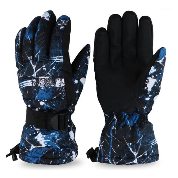 Guantes de esquí Cálido Invierno Térmico Snowboard para hombres A prueba de viento Impermeable Transpirable Esquí Ciclismo Guante de nieve