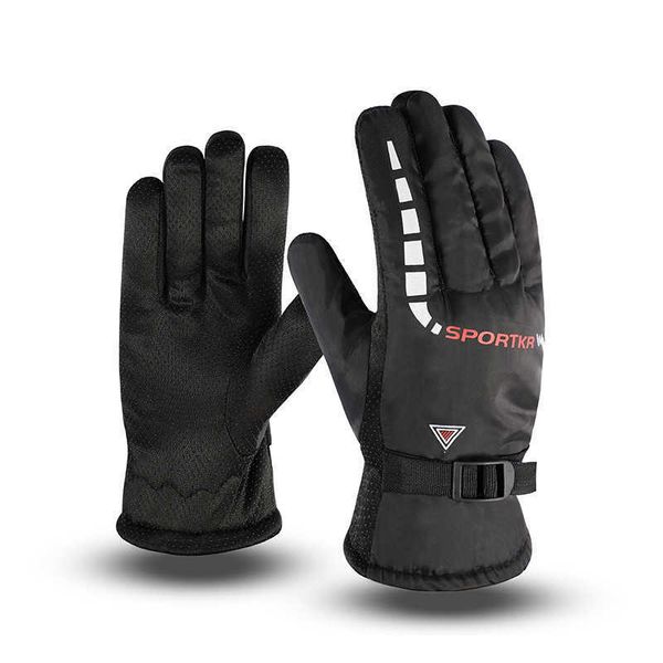 Gants de ski imperméables moto hiver chaud doigt complet anti-dérapant ski extérieur cyclisme équitation motocross chauffé / BS L221017