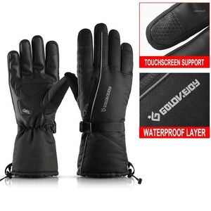 Guantes de esquí impermeables con función de pantalla táctil snowboard térmico cálido móvil de nieve pesca nieve hombres x378d