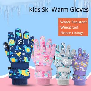 Skihandschoenen Winter Skihandschoenen voor kinderen Waterdicht Skiën Snowboardhandschoenen Thermisch fleece Sneeuwscooterrijden Motor Outdoor Sneeuw Warme handschoenen HKD230727