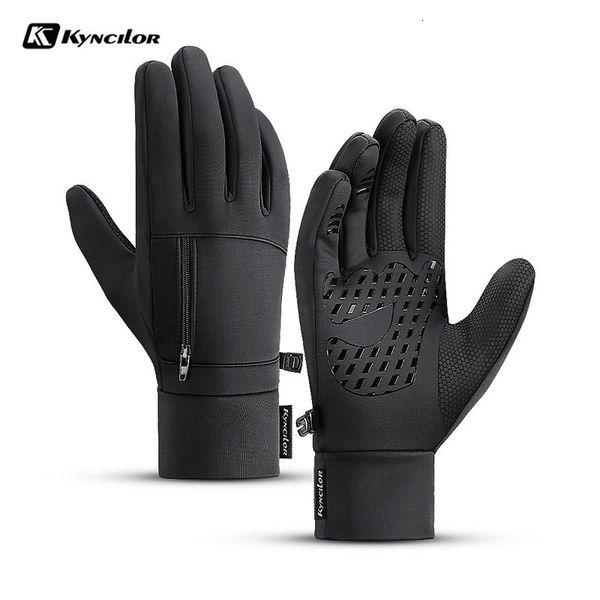 Gants de ski hiver hommes femmes neige imperméable cyclisme doigt complet chaud polaire thermique avec petite poche zippée 230830