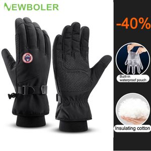 Guantes de esquí Winter Men Women Touch Touch -Waterproof Wind Winding Sports Sports Warm Cycling Snow Full Finger 230208