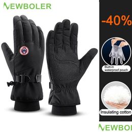 Gants de ski hiver hommes femmes Touchsn imperméable coupe-vent sports de plein air chaud cyclisme neige fl doigt 230208 livraison directe à l'extérieur prot dh0ji