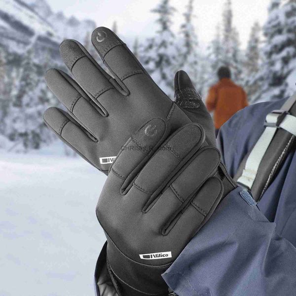 Gants de ski Hiver nouveaux gants de Ski extérieurs imperméables noir écran tactile chaud antidérapant gants de cyclisme Snowboard moto gants MenL23118