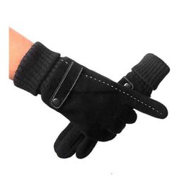 Gants de ski Winter Touch Sn Thermique Coupe-vent Chauffant Fl Finger Moto Vélo Vélo Vélo Polaire Chaud Hommes Mitaines Ski Snowboard Dhzhw