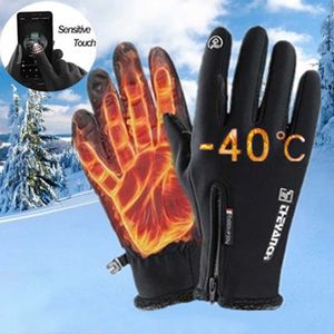 Guantes de esquí Invierno Impermeable Térmica Pantalla táctil A prueba de viento Cálido Clima frío Correr Deportes Senderismo L221017