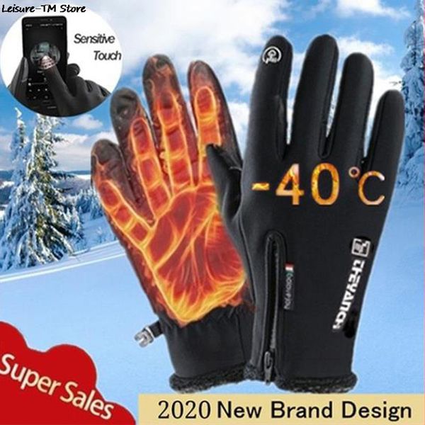 Gants de ski imperméables pour l'hiver, écran tactile thermique, coupe-vent, temps chaud et froid, course à pied, sport, randonnée, 221130