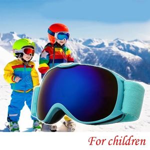 Lunettes de ski Âge 4-14 enfants lunettes de ski anti-buée Protection UV double couche lentille enfants lunettes de neige hiver Sports de plein air Snowboard Eyewea 231212