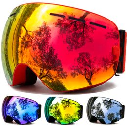 Lunettes de Ski Anti-buée Protection UV Prium Goggs Sports de neige d'hiver avec lunettes interchangeables ns Snowboard L221022