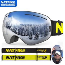 Lunettes de Ski Anti-buée Sports de neige d'hiver avec Protection UV pour hommes femmes jeunes lunettes de Snowboard à lentilles interchangeables 231127